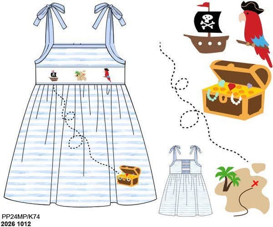 Pre Order 152: Pirate Treasure- Girls Knit Dress