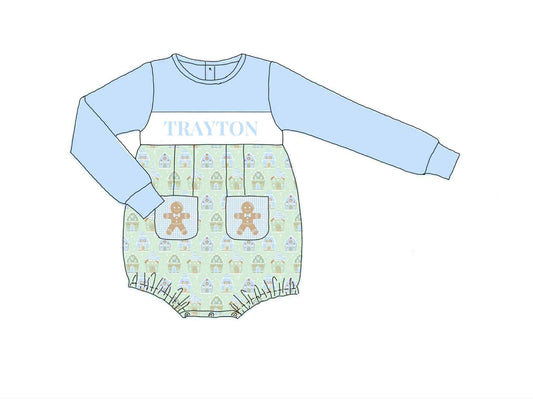 RTS: Sleigh My Name- Boys Gingerbread Lane Bubble "Trayton"