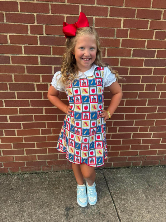 RTS: Schoolhouse Patchwork- Girls Woven Dress