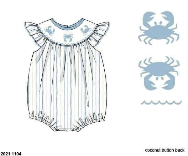 Pre Order 136: Blue Crab- Girls Bishop Bubble