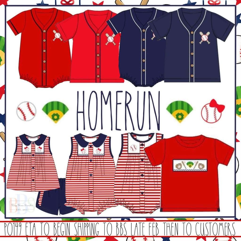 Pre Order 149: Homerun- Boys Navy Jersey Bubble***