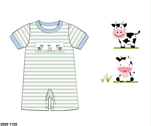 Customer Choice Pre Order 1: Boys Smocked Cow Romper