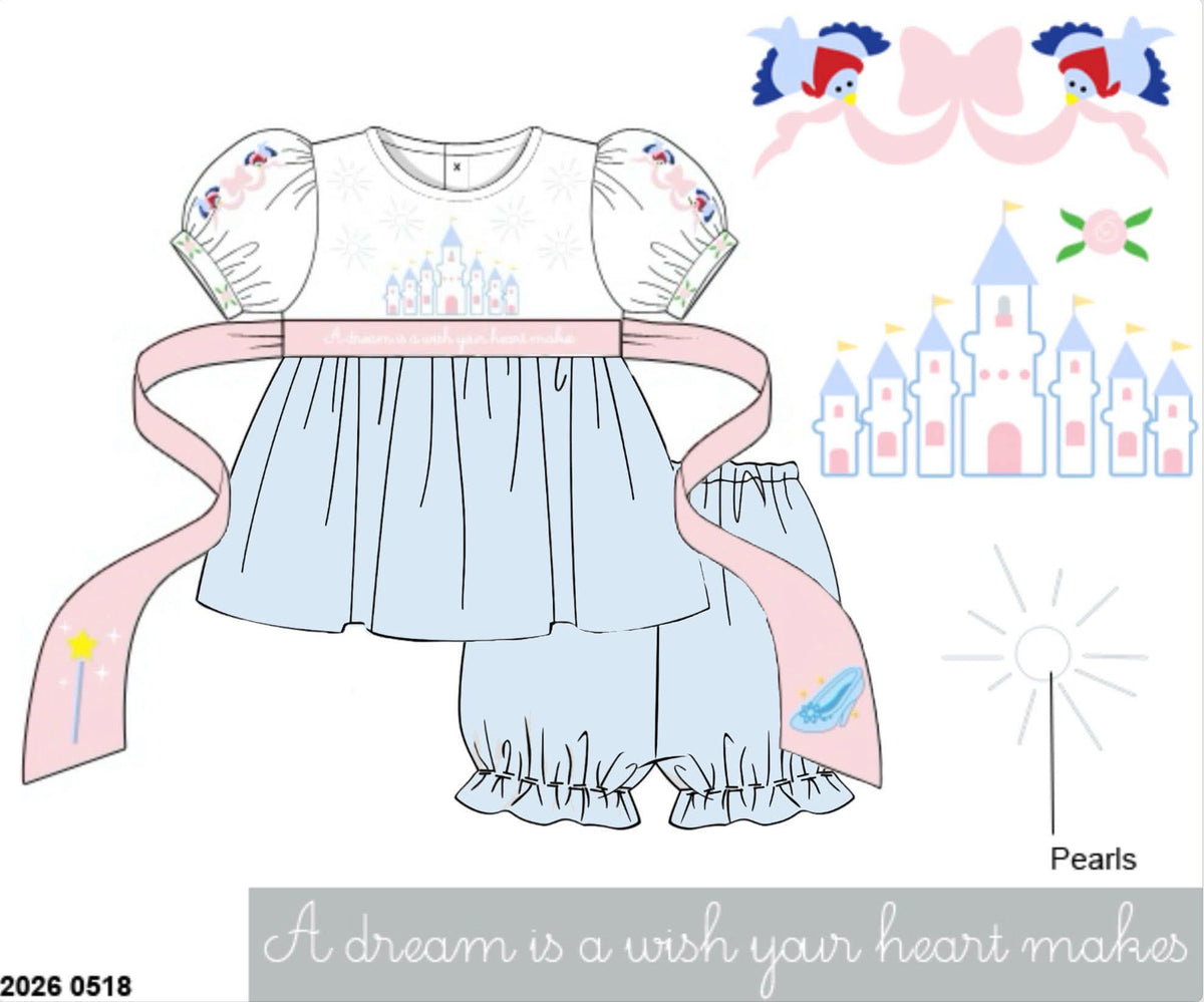 Pre Order 149: Castle- Girls Knit Bubble Short Set