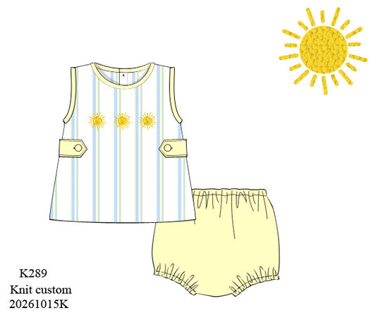 Pre Order 152: Sunshine- Boys Knit Diaper Set