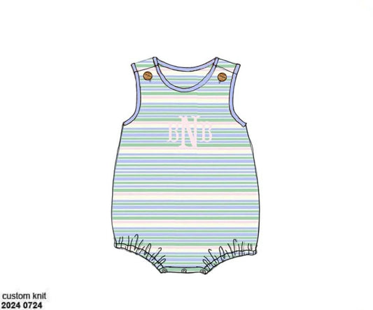 Pre Order 138: Mary-Keene Floral & Stripe- Boys Knit Bubble