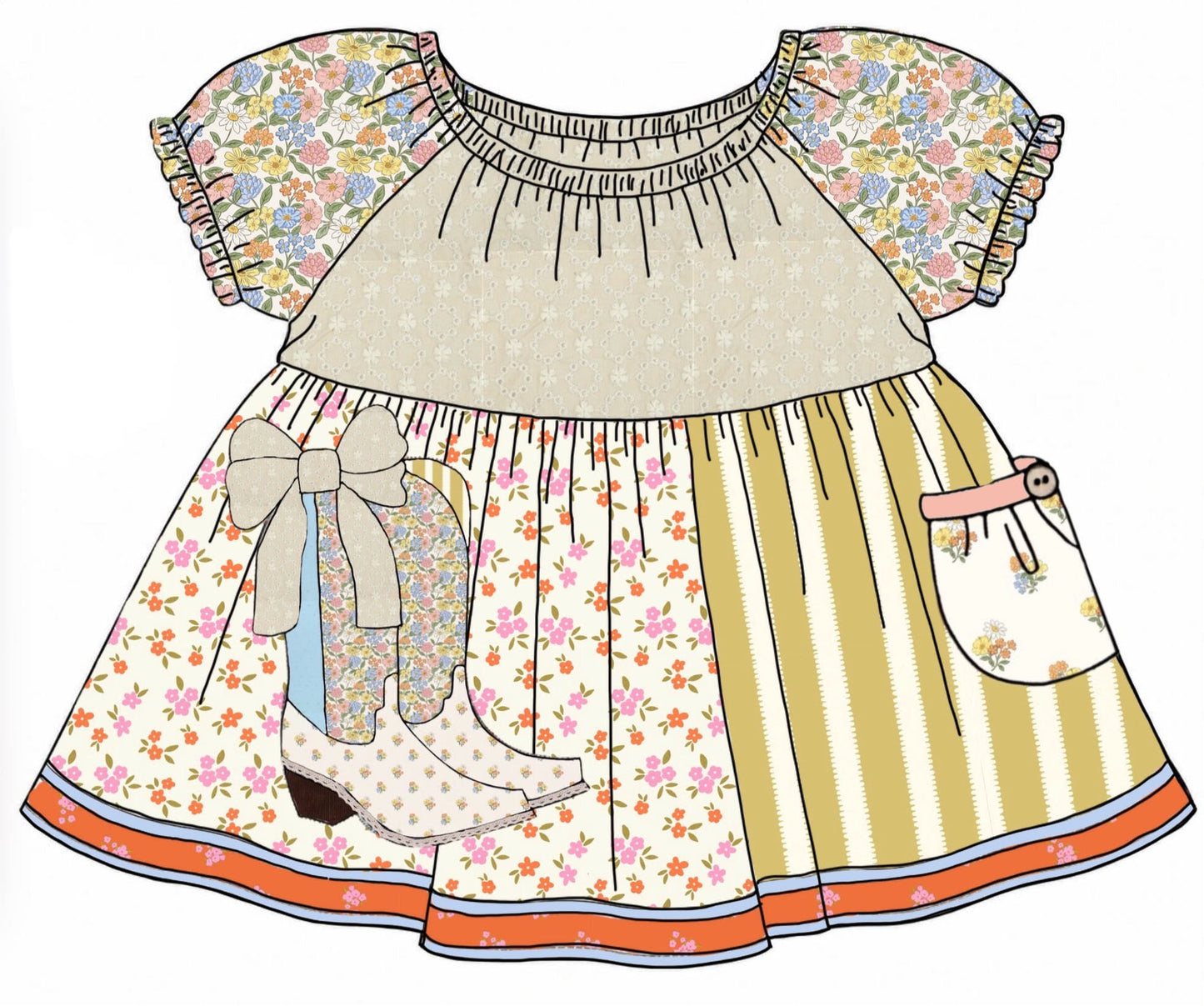Honey 3: Homestead- Boots: Mom/Mini Woven Peasant Style Top
