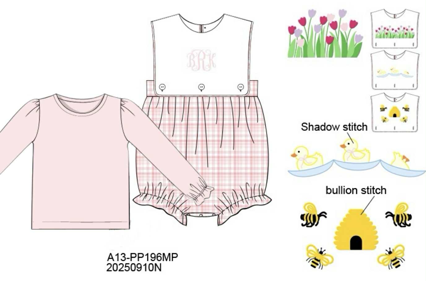 Pre Order 133: Spring Tabs - Girls 2pc Bubble
