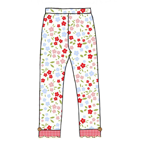 Honey 3: Homestead- Chickens: Girls Floral Chicken Knit Leggings