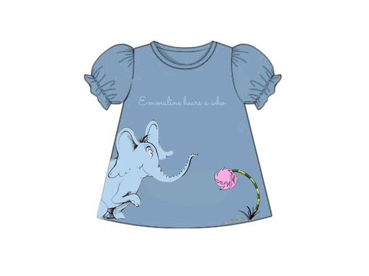 Pre Order 133: Book Shirts- Girls Elephant Shirt