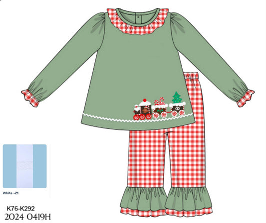 RTS: Gingerbread Train- Girls 2pc Pant Set