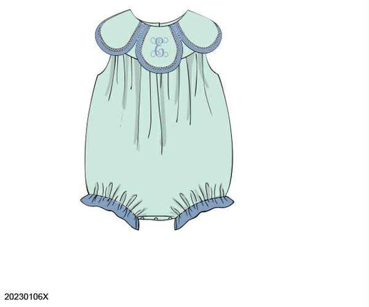 Pre Order 135: Icy Mint- Girls Knit Petal Bubble