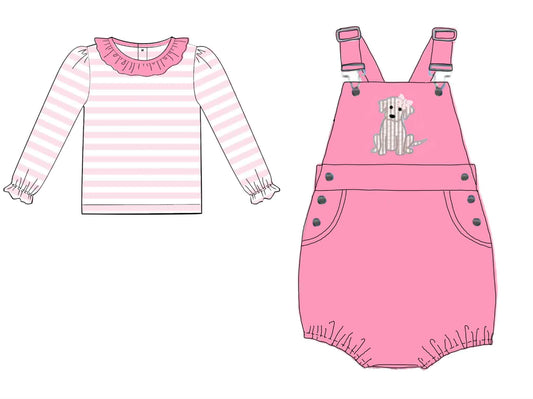 RTS: BBS Puppy- Girls Woven 2pc Bubble