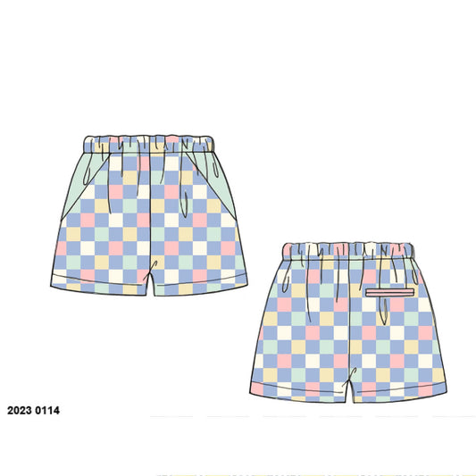 Pre Order 149: Kamden Bay- Dad/Mini Woven Traditional Swim Shorts
