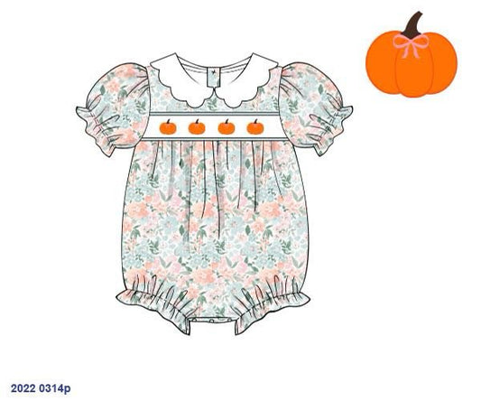 RTS: Finlee Pumpkins- Girls Knit Collar Bubble