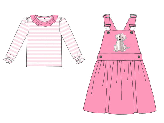 RTS: BBS Puppy- Girls Woven 2pc Dress