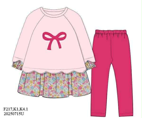 RTS: Girls Only- Hattie Bows Tunic Legging Set