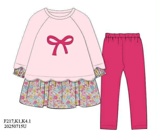 RTS: Girls Only- Hattie Bows Tunic Legging Set
