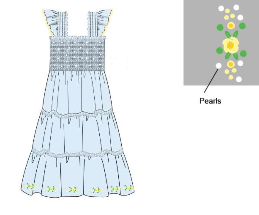 Pre Order 148: Blue Heirloom-  Mom/Mini Woven Midi Length Dress