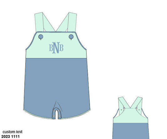 Pre Order 135: Icy Mint- Boys Knit Shortall