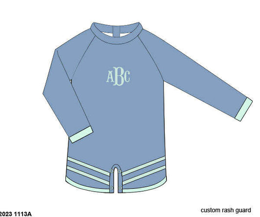 Pre Order 135: Icy Mint- Boys Rashguard 1pc Swimsuit