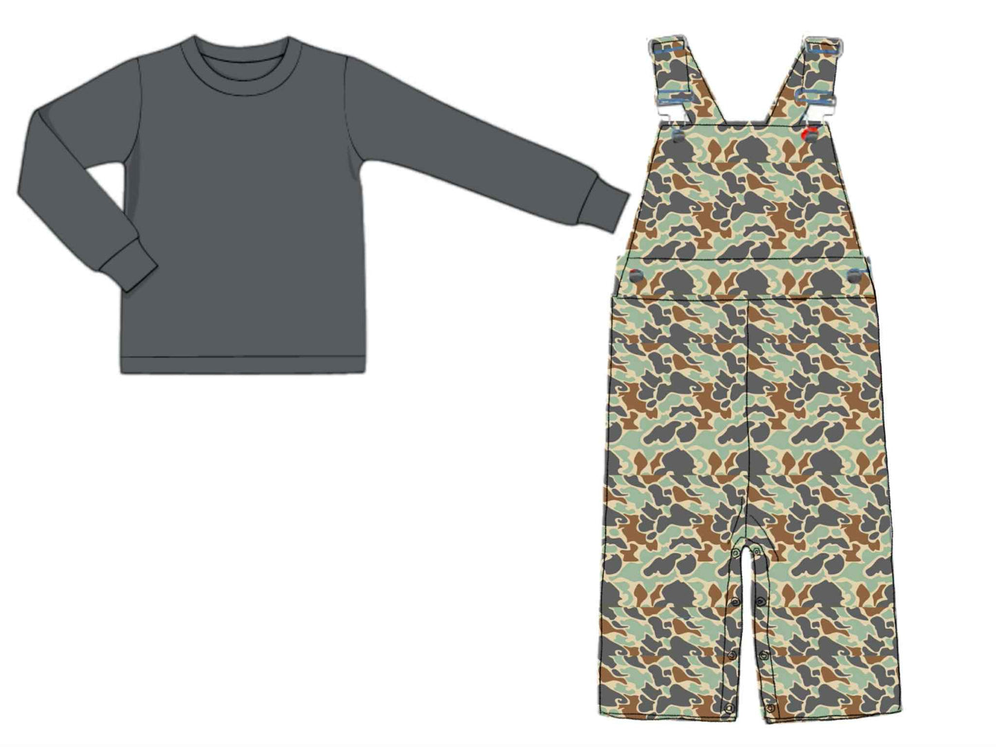 RTS: Finlee Camo- Boys 2pc Longall