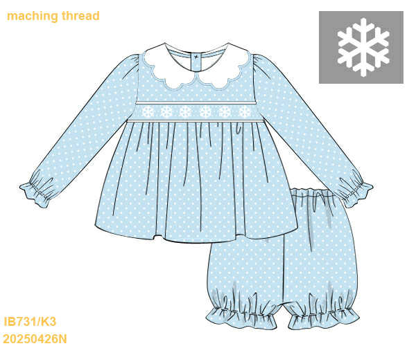 RTS: Let it Snow - Girls Woven Bubble Short Set