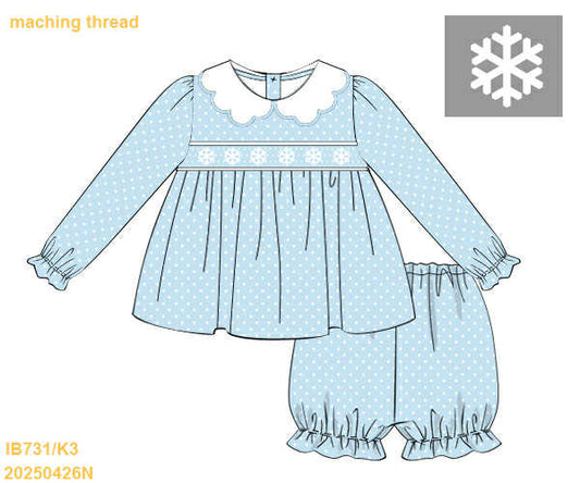 RTS: Let it Snow - Girls Woven Bubble Short Set