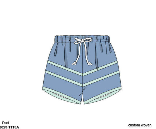 Pre Order 135: Icy Mint- Dad/Mini Woven Swim Shorties