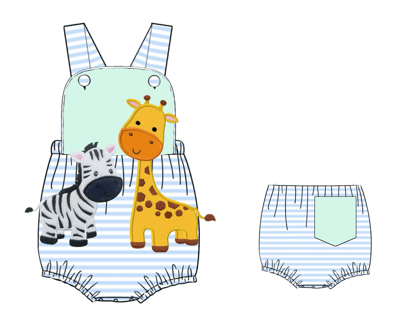 Pre Order 138: Safari Stripe- Boys Knit Sunsuit