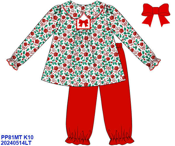 RTS: Holly Floral- Girls Knit Bubble Pant Set