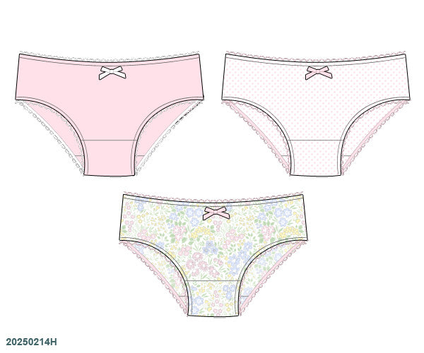 Pre Order 148: Girls Playsets, Camis, & Panties - Izzy Floral Panty Pack