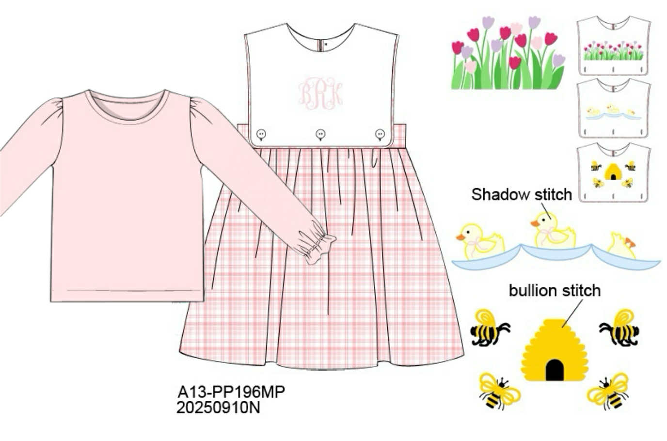 Pre Order 133: Spring Tabs - Girls 2pc Dress
