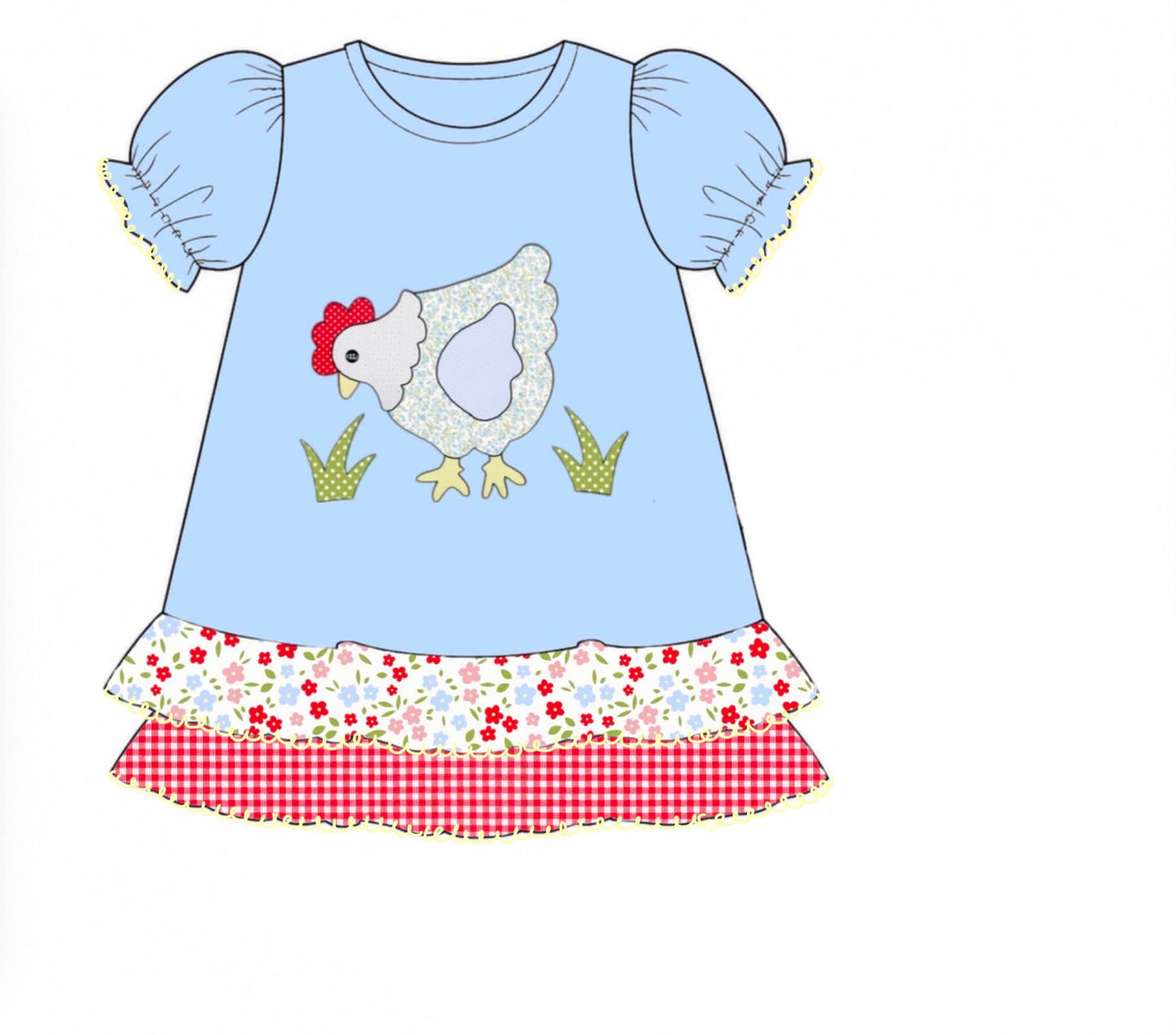 Honey 3: Homestead- Chickens: Girls Applique Shirt