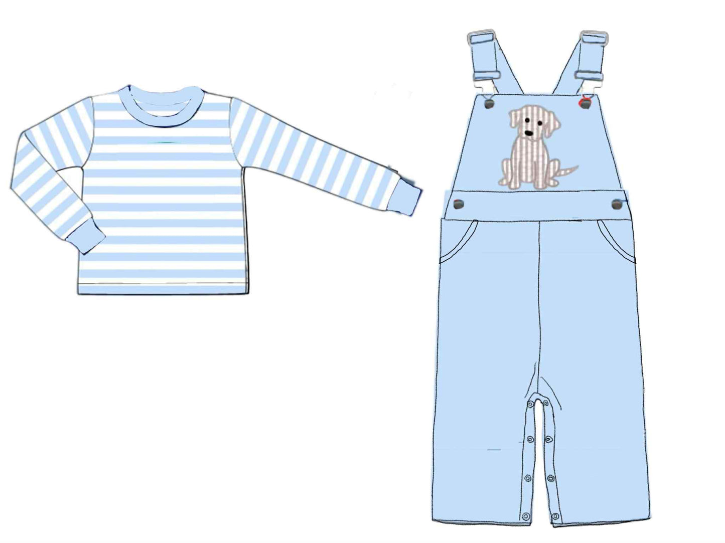 RTS: BBS Puppy- Boys Woven 2pc Longall