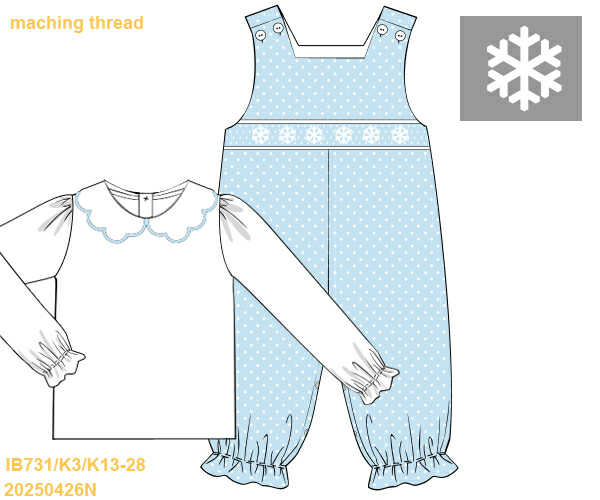 RTS: Let it Snow- Girls Woven 2pc Romper