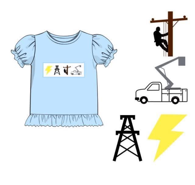RTS: Miscellaneous Matches- Girls Smocked Lineman Shirt