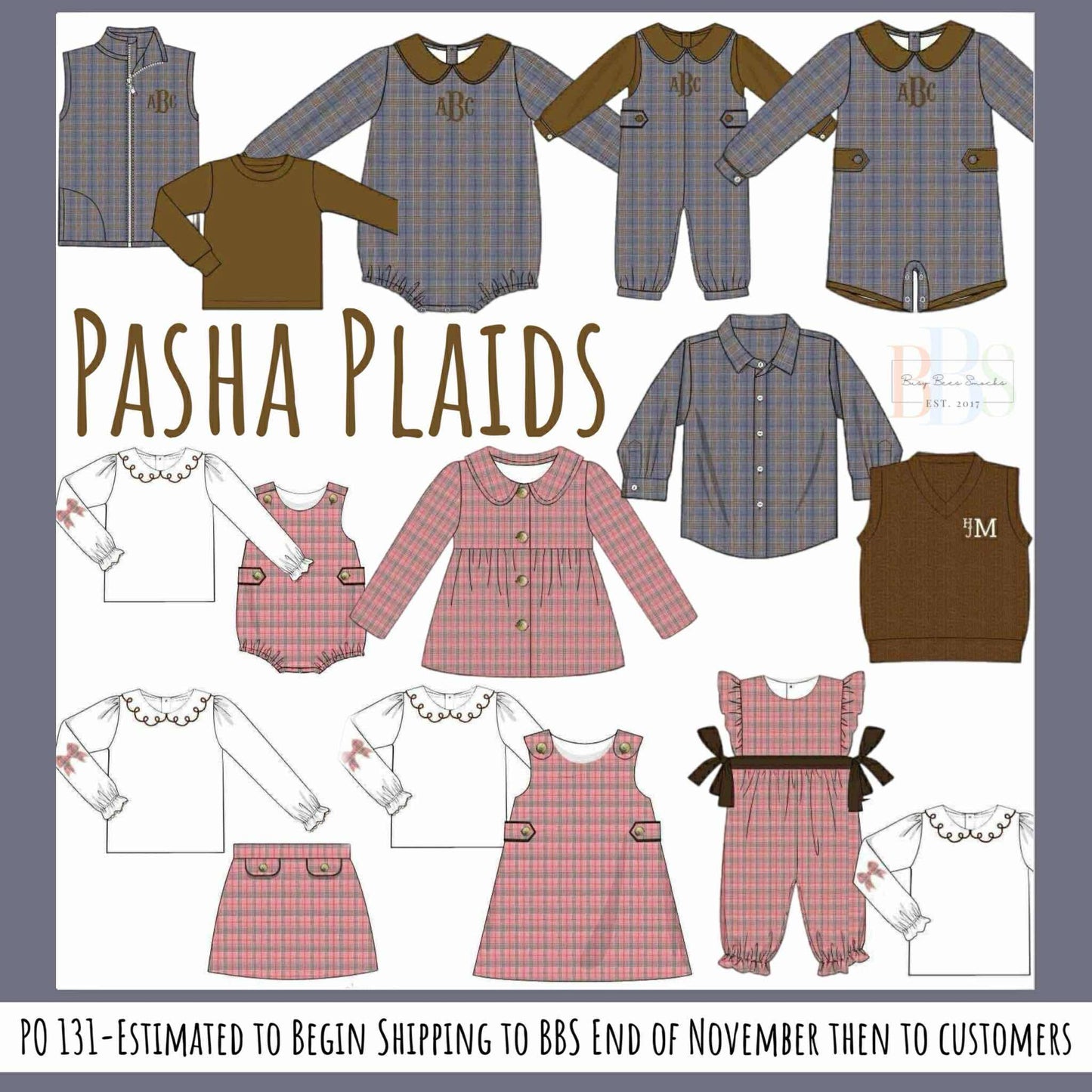 RTS: Pasha Plaids- Girls 2pc Woven Bubble