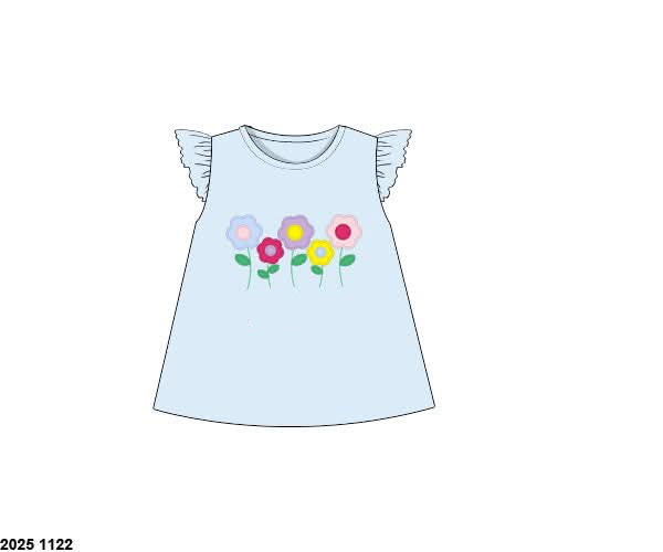 RTS: For the Girls- Garden Party Appliqué Shirt