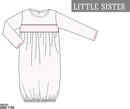 RTS: Sibling Collection- Girls Little Sister Smocked Baby Gown