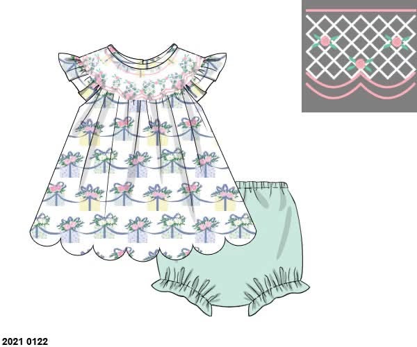 Customer Choice Pre Order 1: Girls Smocked Gift Bloomer Set