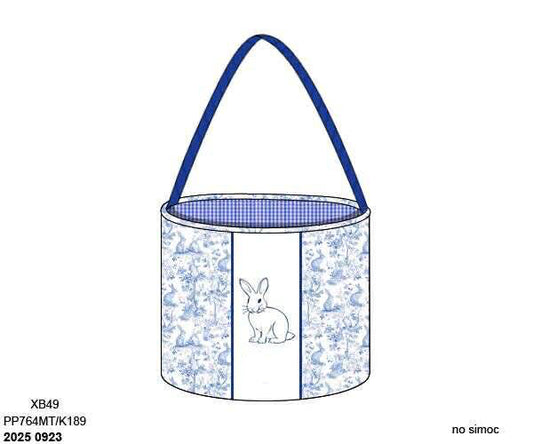 RTS: Bunny Toile- Boy Basket (No Monogram)