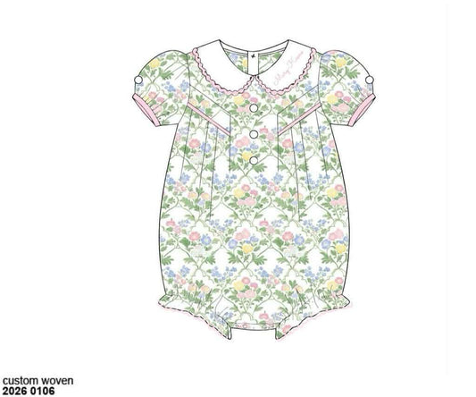 Pre Order 138: Mary-Keene Floral & Stripe- Girls Knit Bubble