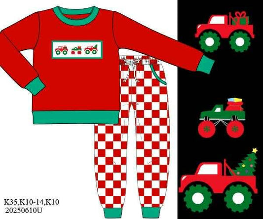 RTS: Bows & Trucks- Boys Knit Jogger Set