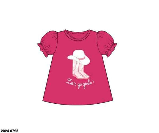 RTS: For the Girls- Let's Go Girls Appliqué Shirt