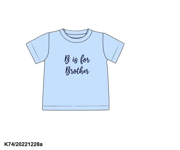 RTS: Sibling Collection- Boys Embroidered B is for Brother Shirt