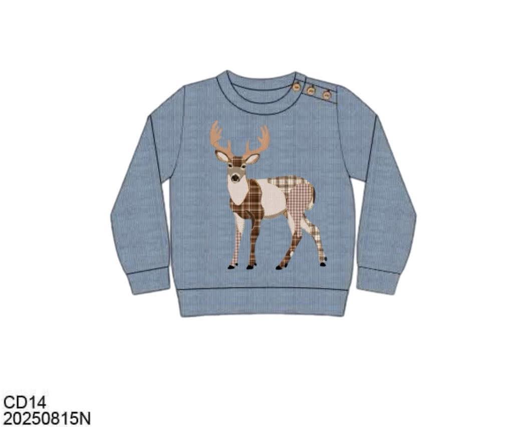 Honey 3: Homestead- Deer: Boys Deer Patchwork Appliqué Sweater