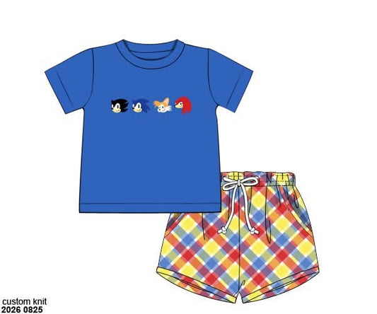 Pre Order 149: Boys Only-  Hedgehog Shortie Set
