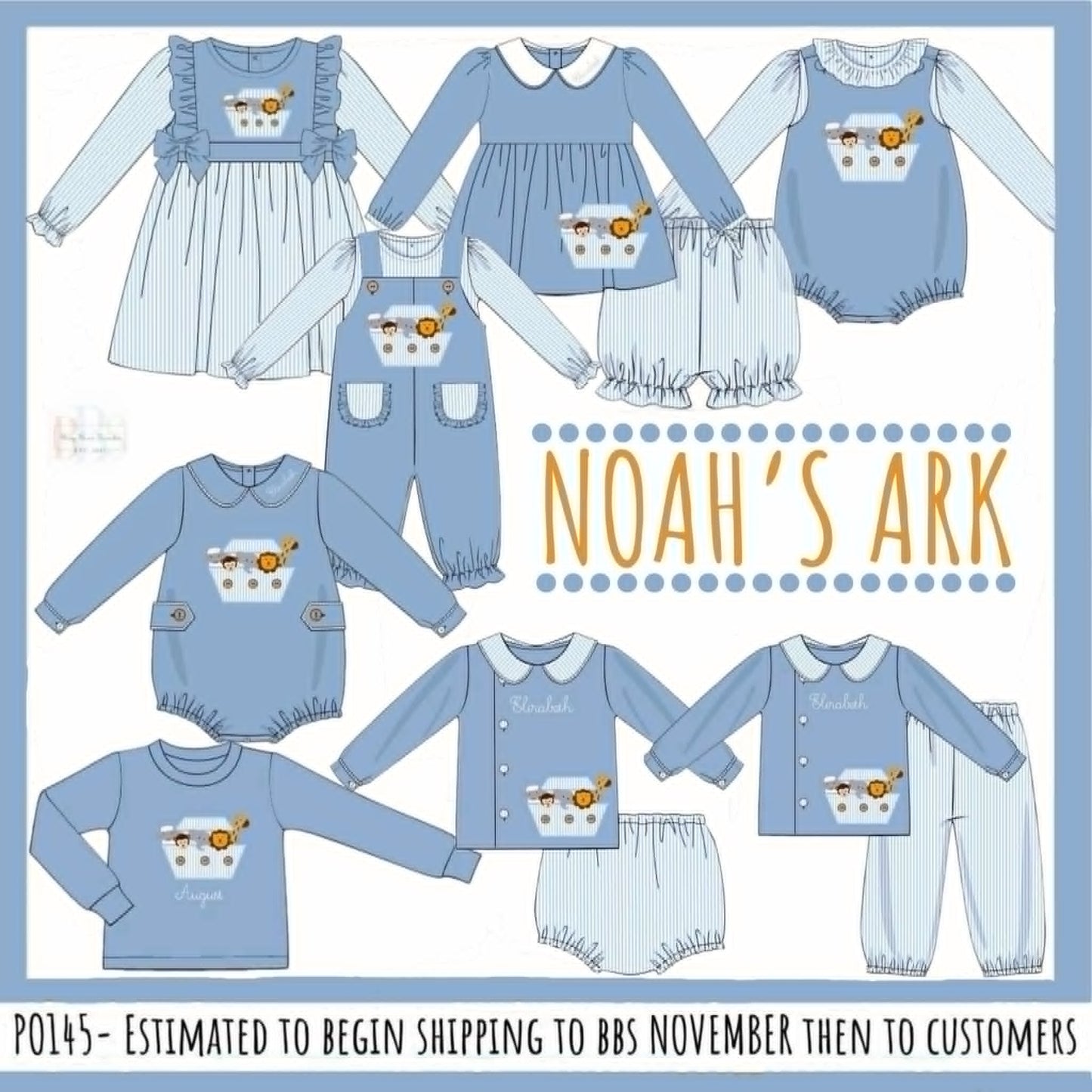 Pre Order 145: Noah's Ark- Girls Woven Dress