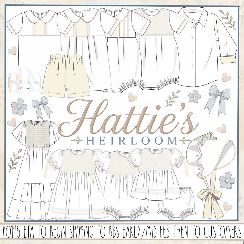 Pre Order 148: Hattie Heirloom- Girls Geometric Smocked Woven Bloomer Set