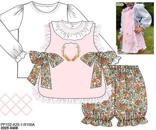 RTS: Hayes Floral- Girls 3pc Woven Bubble Short Set
